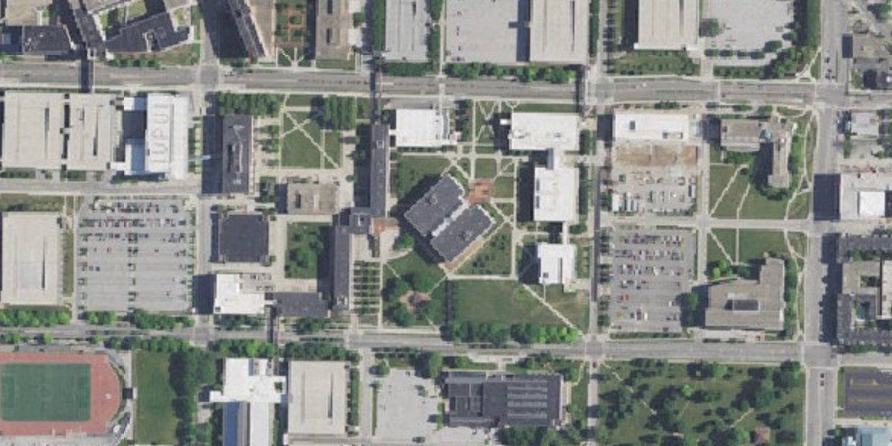 Aerial view of Indiana University-Indianapolis