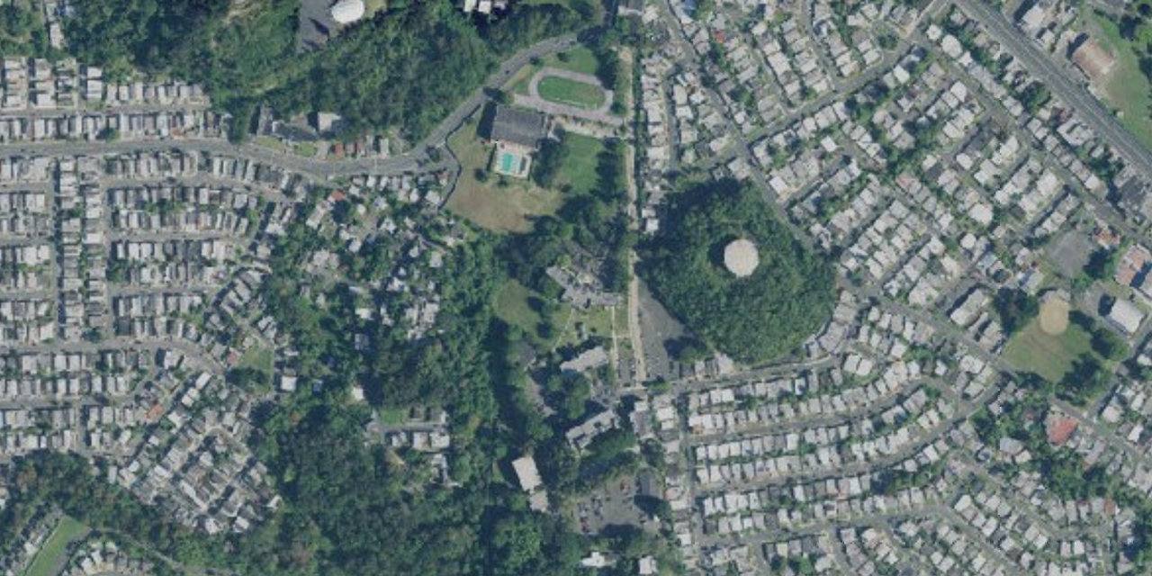 Aerial view of Universidad Central de Bayamon