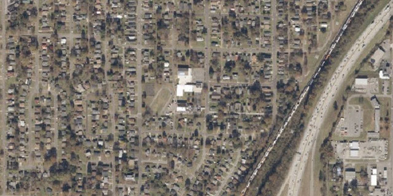Aerial view of Holy Family Cristo Rey Catholic High School