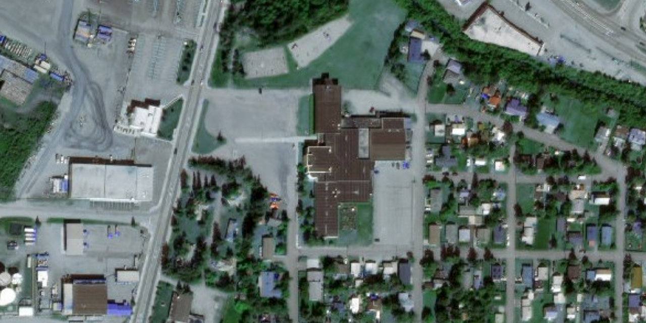 Aerial view of Monroe Junior/Senior High Schools of Fairbanks