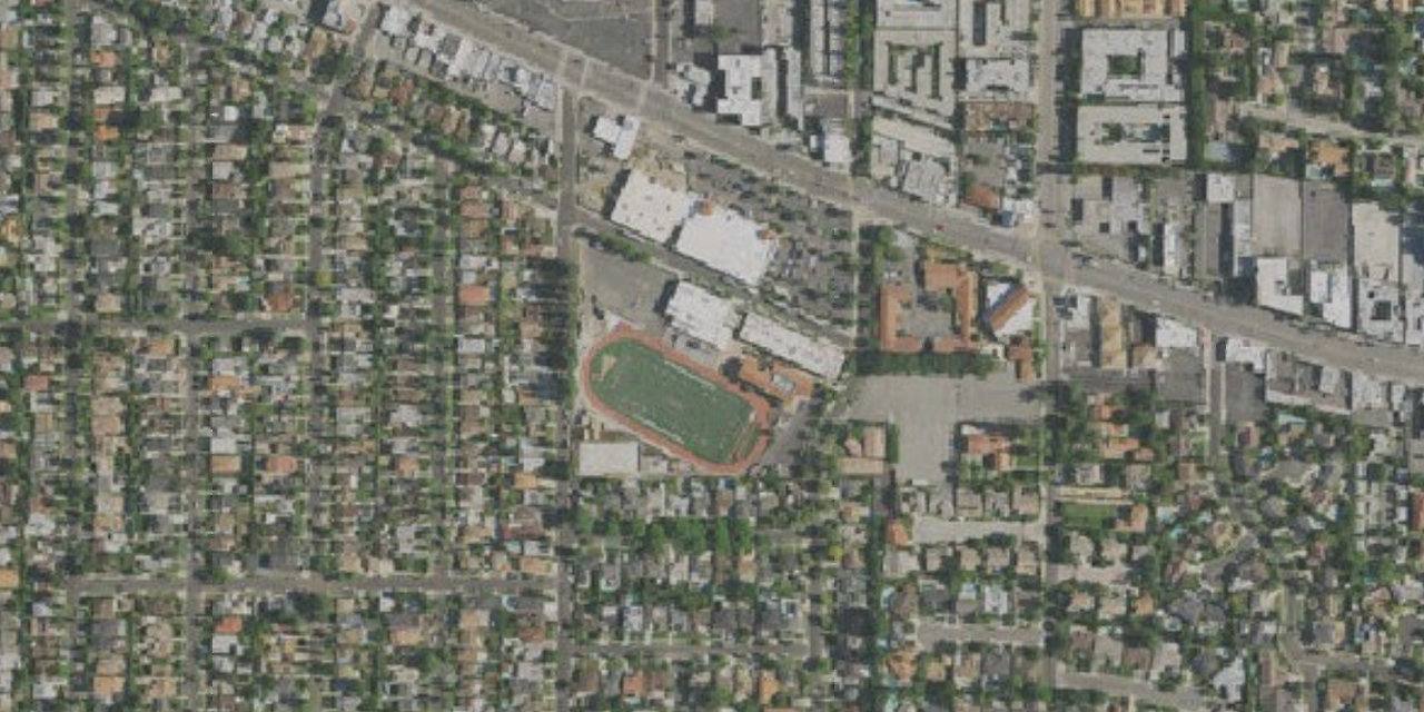 Aerial view of Crespi Carmelite High School