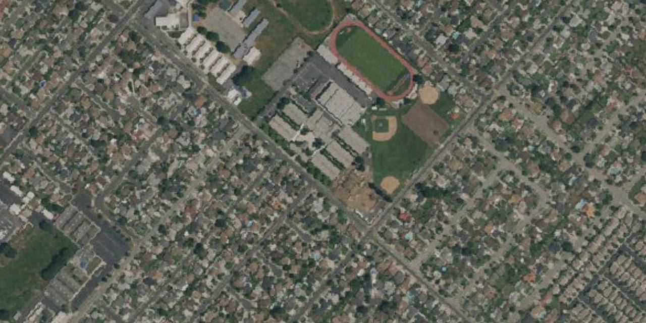 Aerial view of Bishop Amat Memorial High School