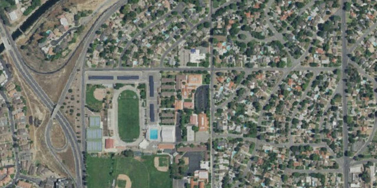 Aerial view of Garces Memorial High School