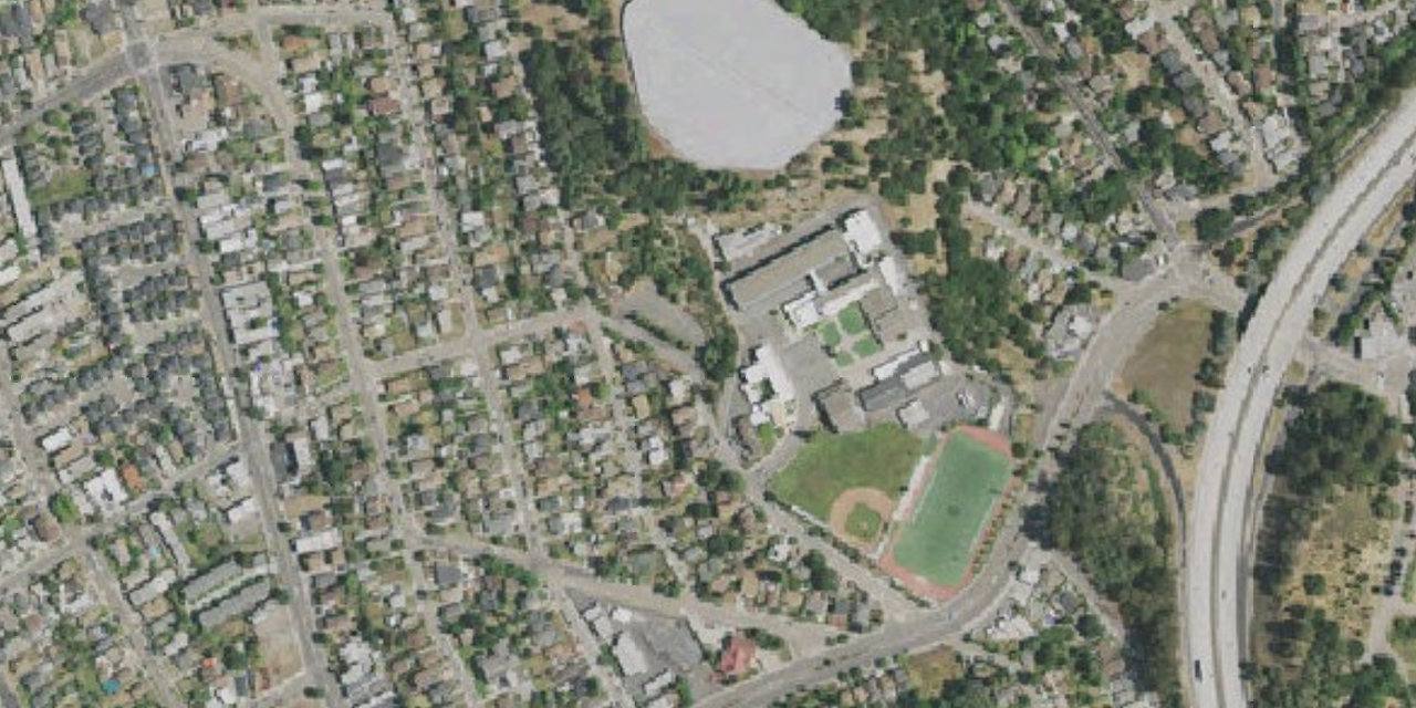 Aerial view of Bishop O'Dowd High School