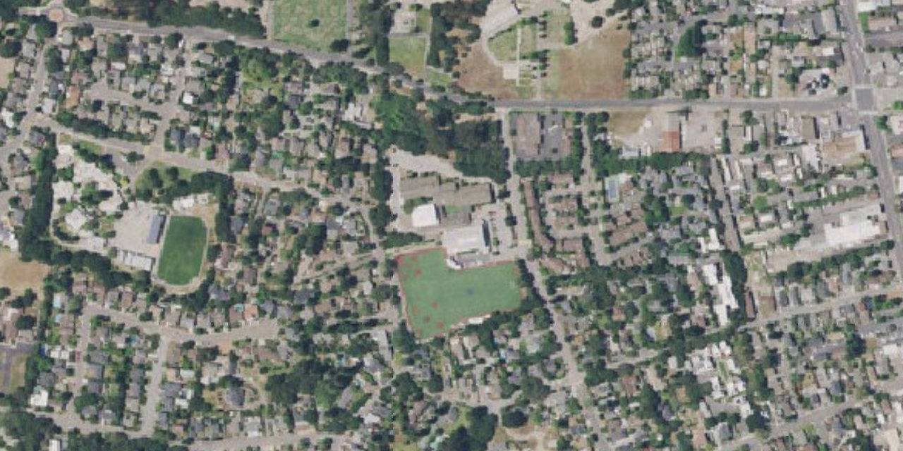 Aerial view of St. Vincent De Paul High School
