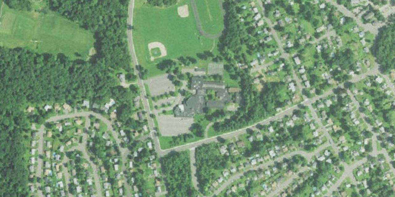 Aerial view of Holy Cross High School