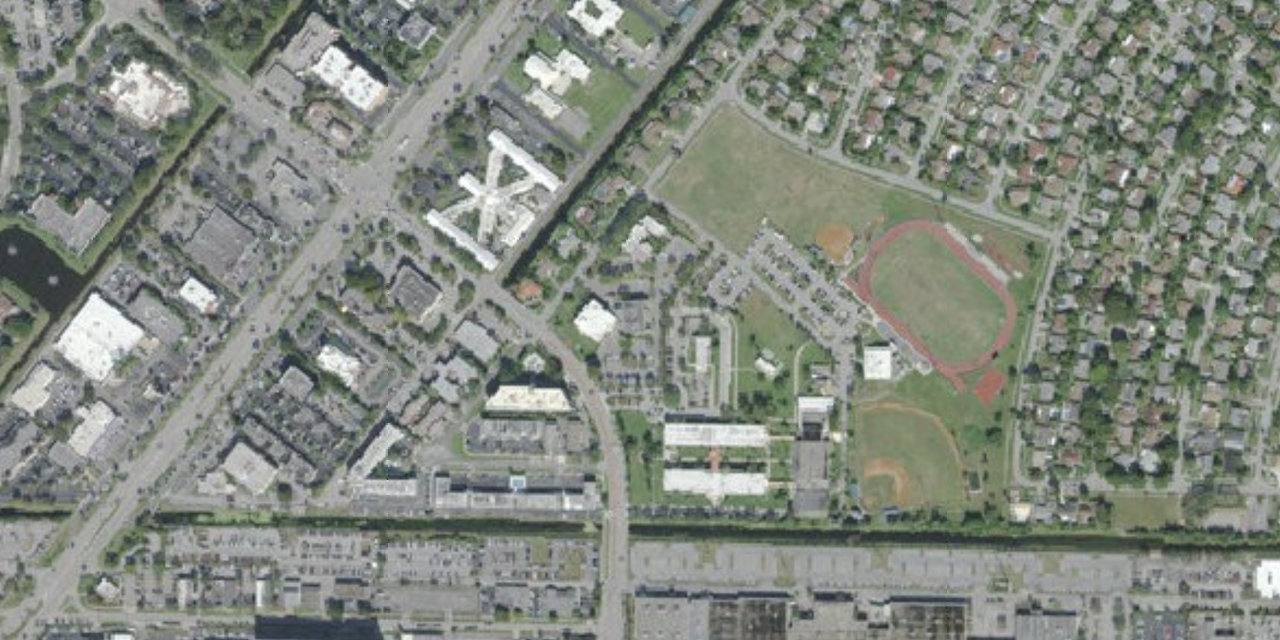 Aerial view of Cardinal Newman High School