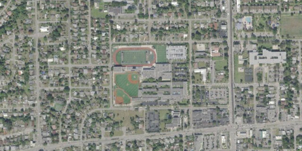 Aerial view of St. Thomas Aquinas High School
