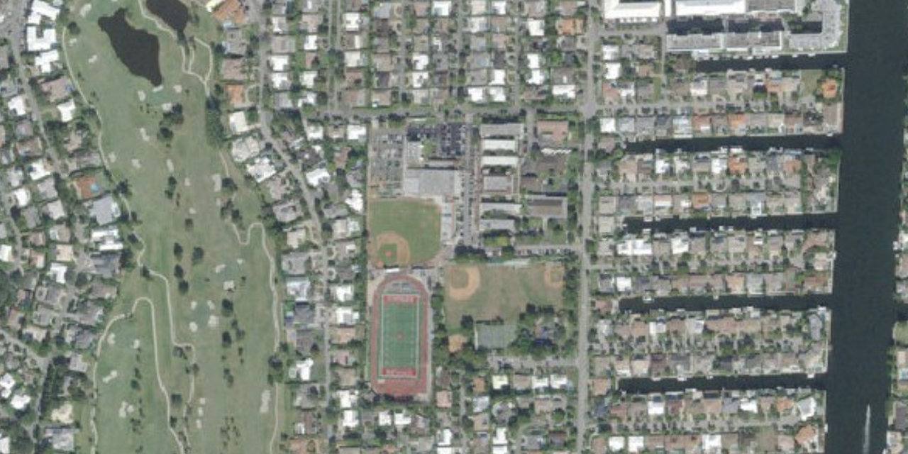 Aerial view of Cardinal Gibbons High School
