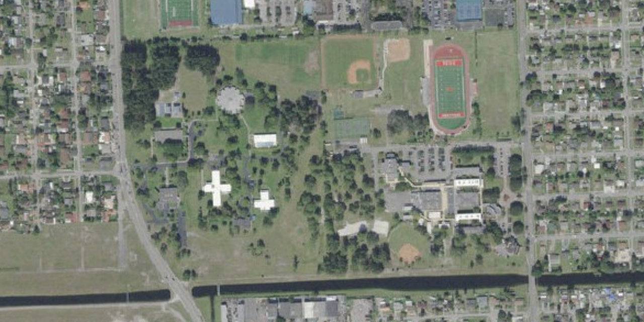 Aerial view of Monsignor Edward Pace High School