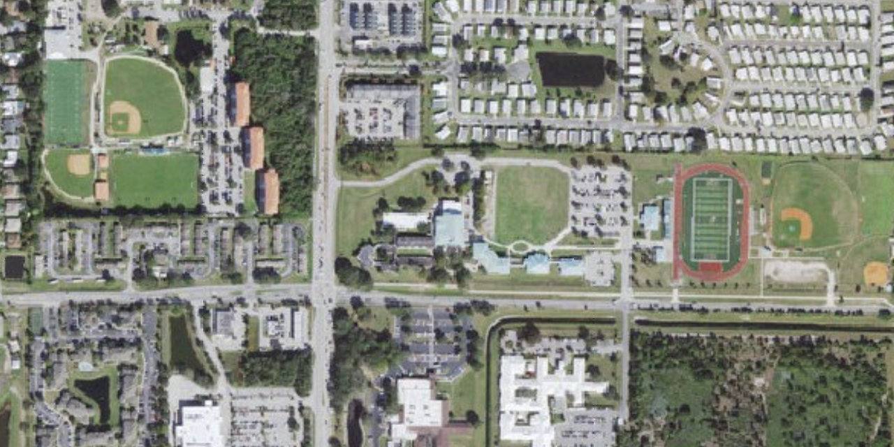 Aerial view of Melbourne Central Catholic High School