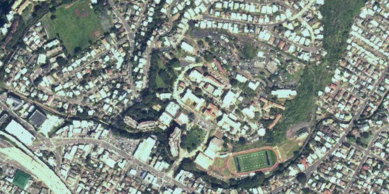 Aerial view of St. Louis School