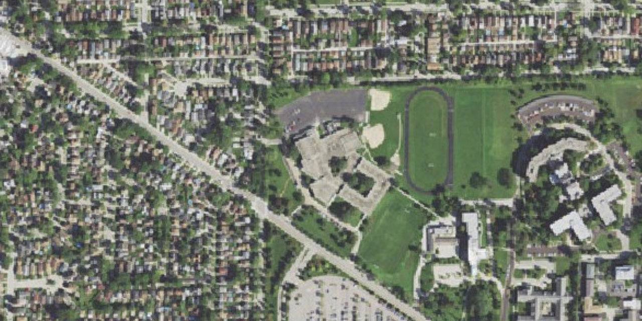 Aerial view of Resurrection College Prep High School