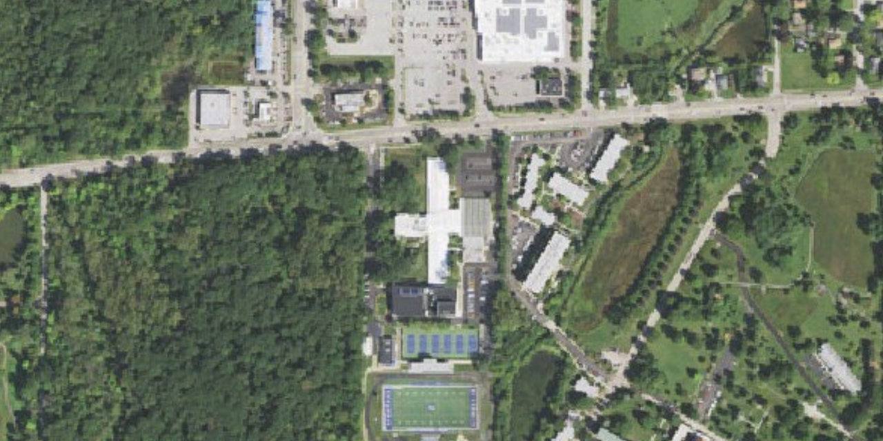 Aerial view of St. Francis High School