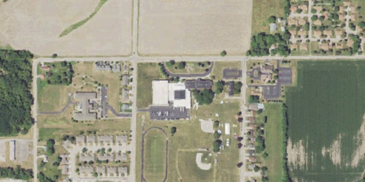 Aerial view of Newman Central Catholic High School