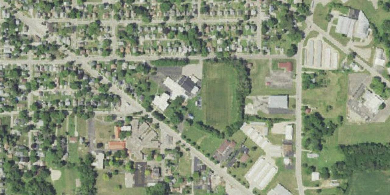 Aerial view of Aquin Elementary Junior Senior High School