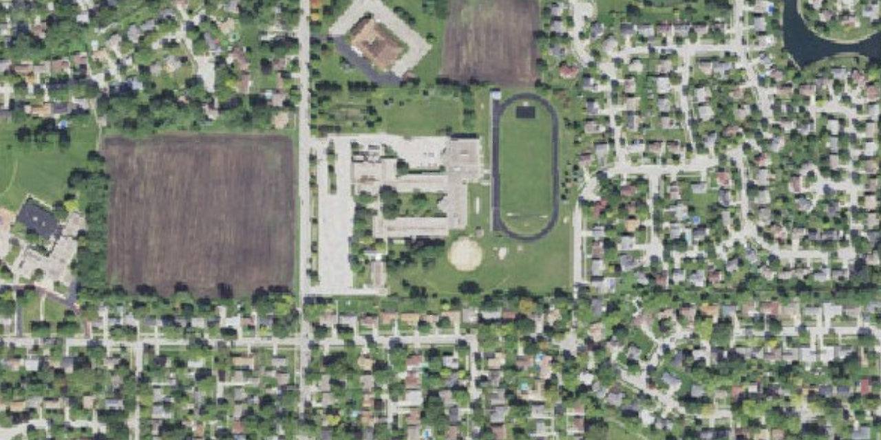 Vista aérea de Rosary High School