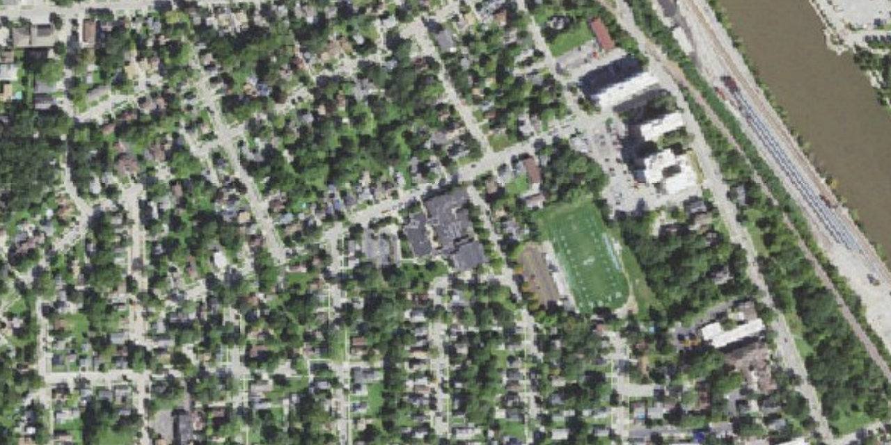 Aerial view of St. Edward Central Catholic High School