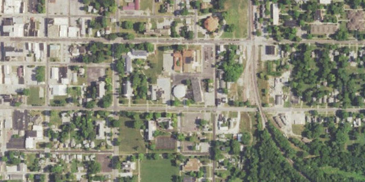 Aerial view of Routt Catholic High School