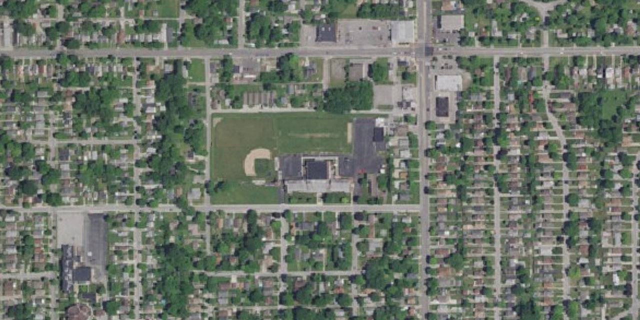Aerial view of Scecina Memorial High School
