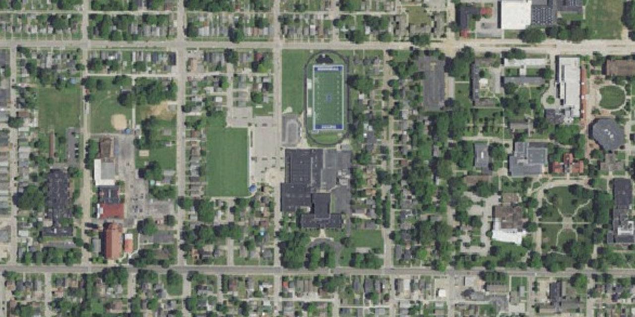 Aerial view of Reitz Memorial High School