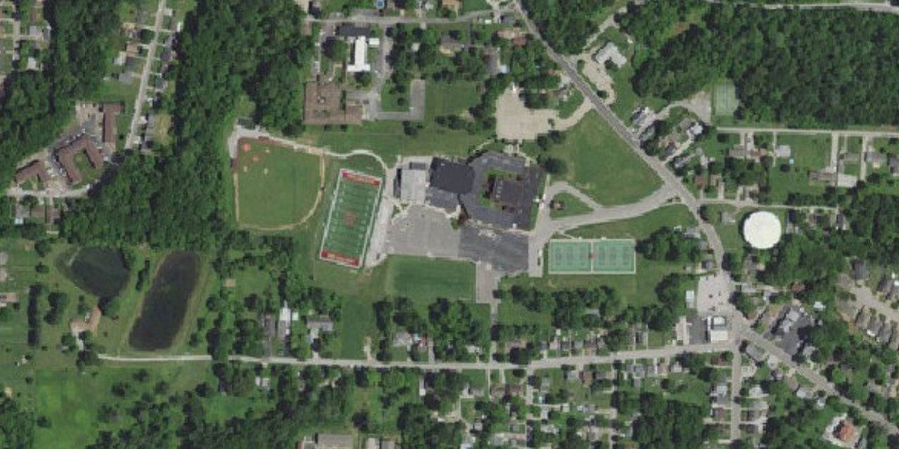 Aerial view of Mater Dei High School