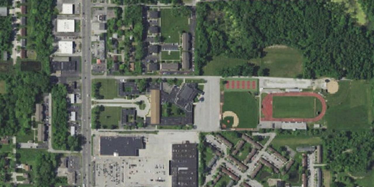 Aerial view of Andrean High School