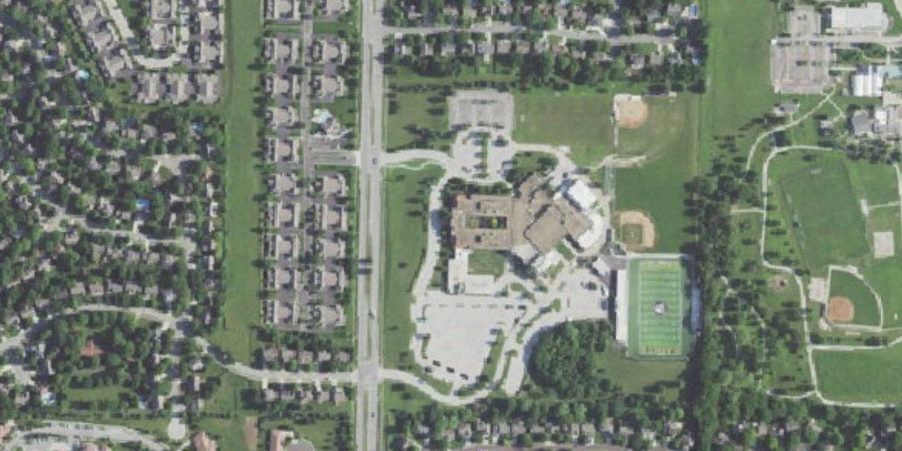 Aerial view of St. Thomas Aquinas High School
