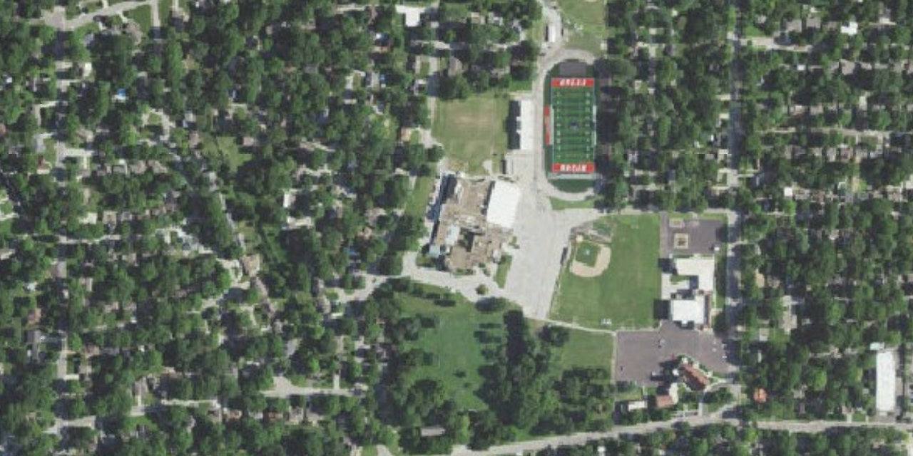 Aerial view of Bishop Miege High School