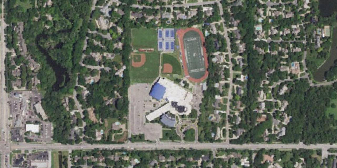 Aerial view of Kapaun Mt. Carmel Catholic High School