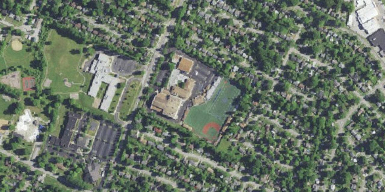 Aerial view of Lexington Catholic High School