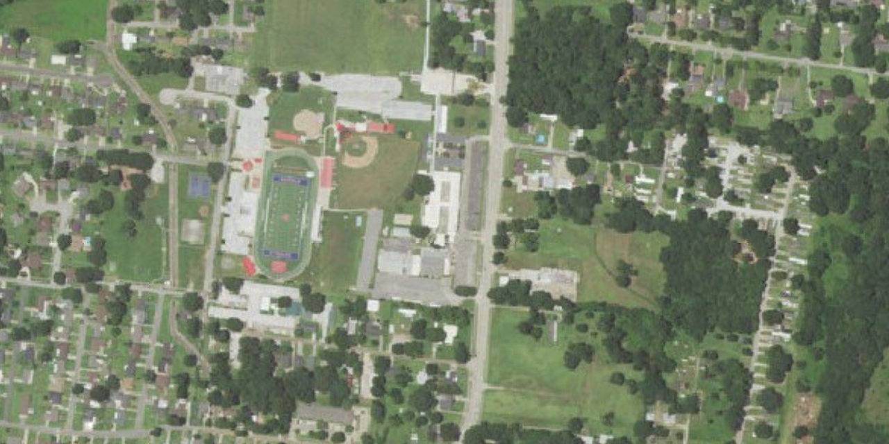 Aerial view of Teurlings Catholic High School