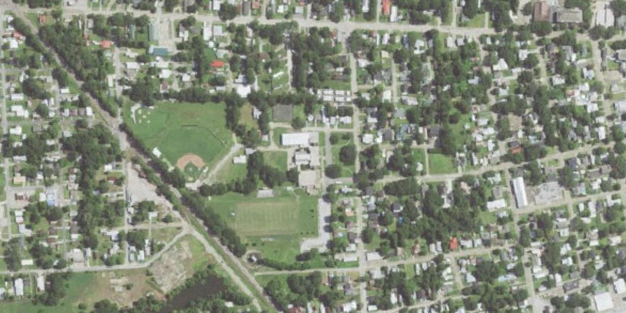 Aerial view of Hanson Memorial High School