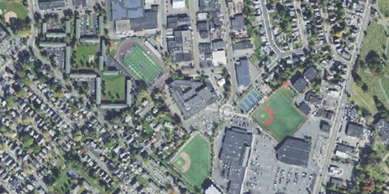 Aerial view of Malden Catholic High School