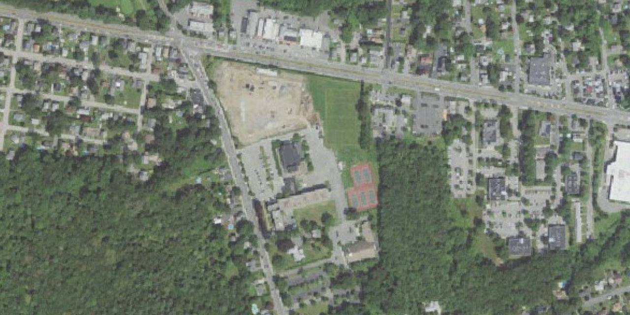 Aerial view of Bishop Stang High School