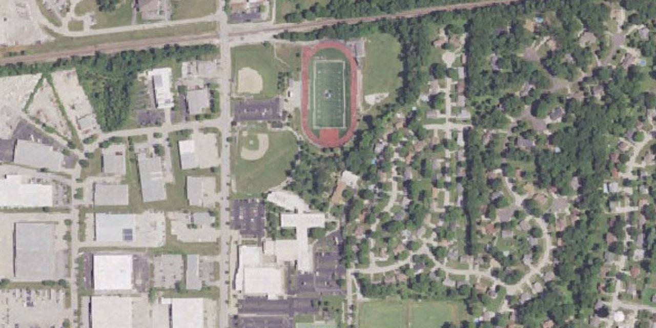Aerial view of St. Dominic High School