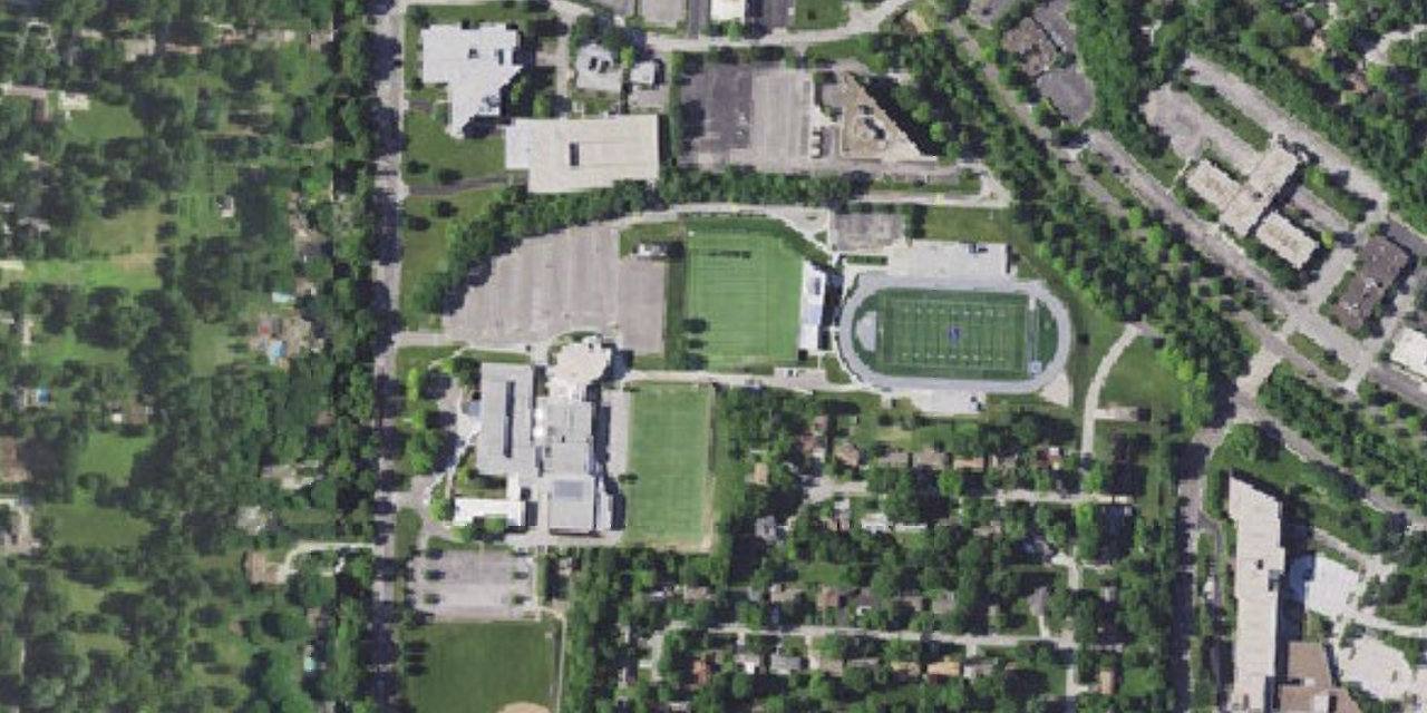 Aerial view of Rockhurst High School