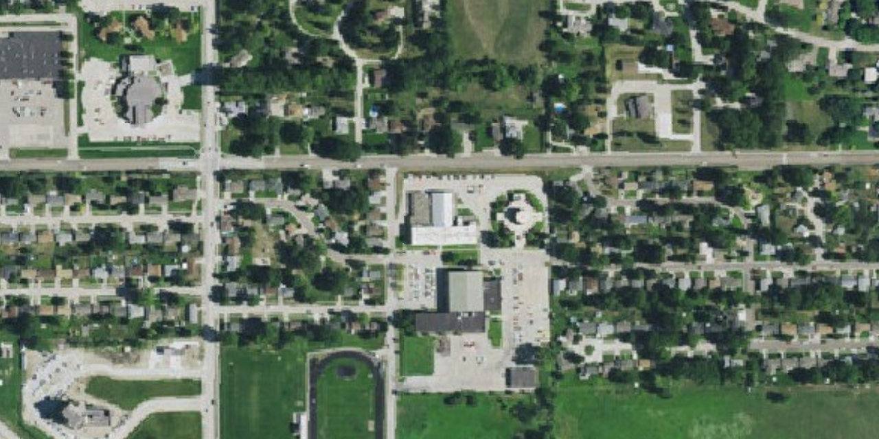 Aerial view of Norfolk Catholic High School