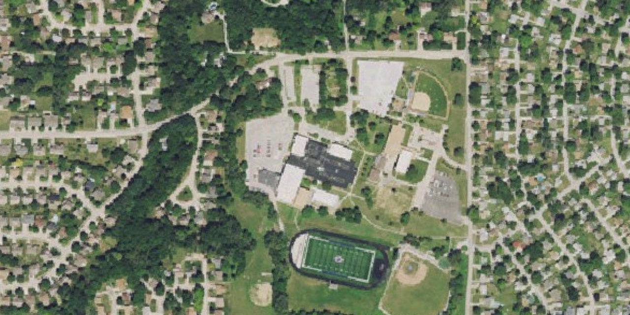 Aerial view of Gross Catholic High School