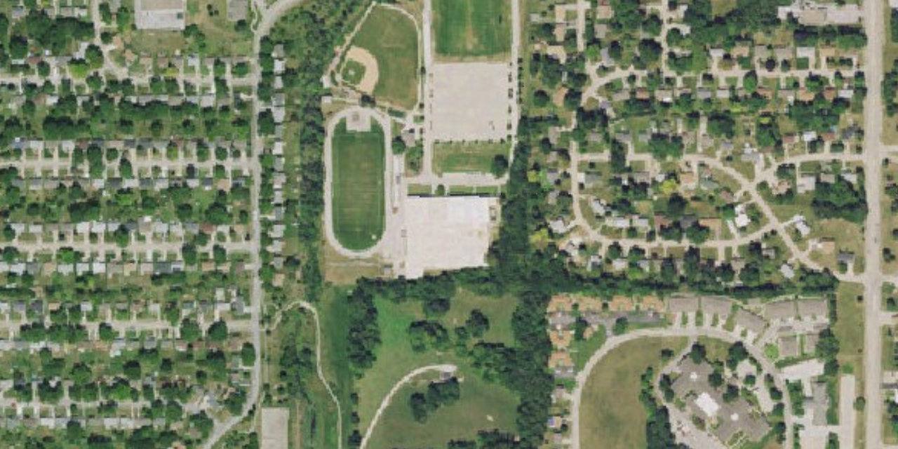 Aerial view of Roncalli Catholic High School