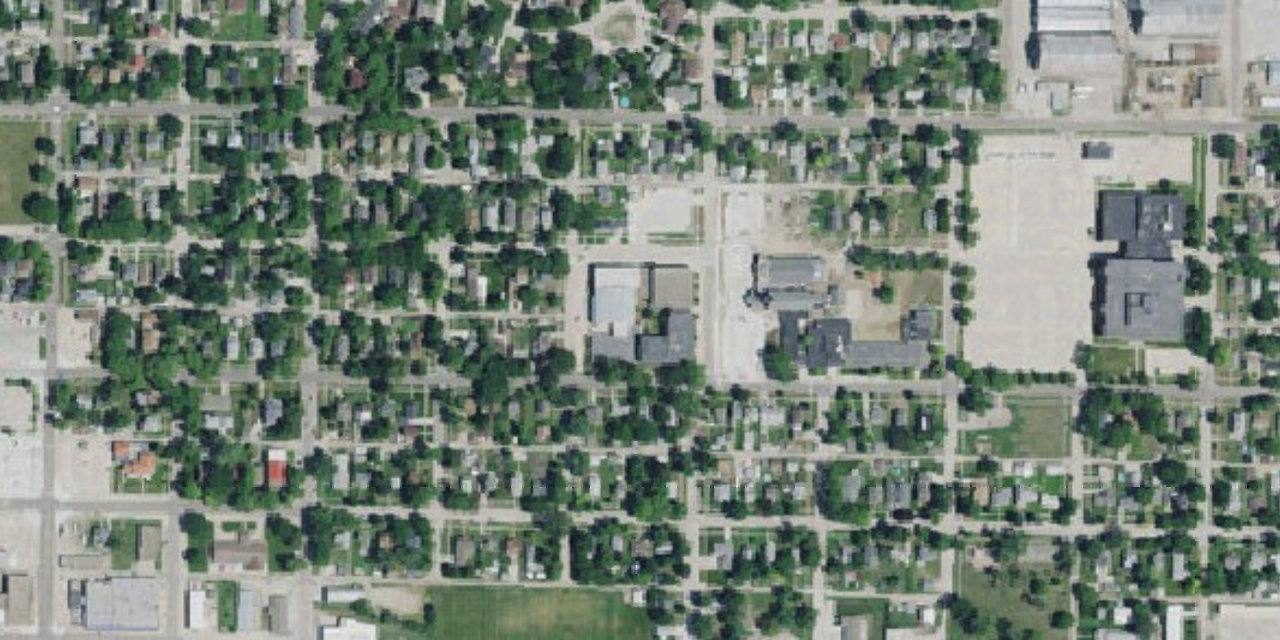 Aerial view of Scotus Central Catholic High School