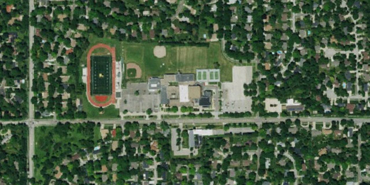 Aerial view of Pius X High School