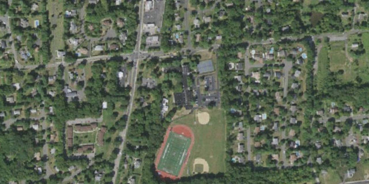 Aerial view of Albertus Magnus High School