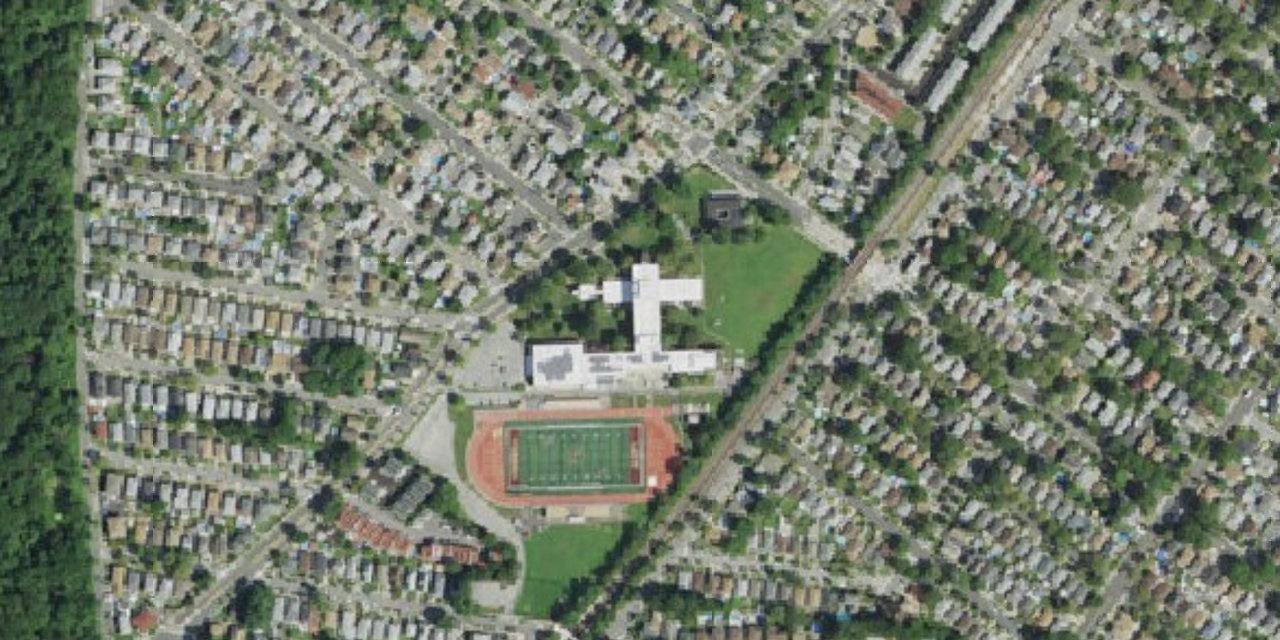 Aerial view of Msgr. Farrell High School
