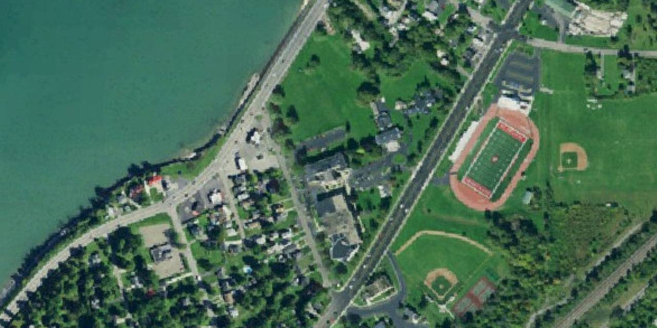 Aerial view of St. Francis High School