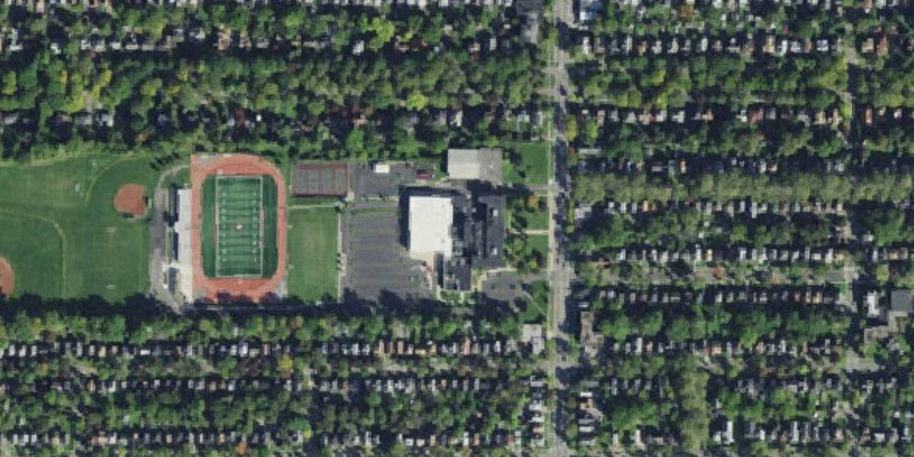 Aerial view of Aquinas Institute
