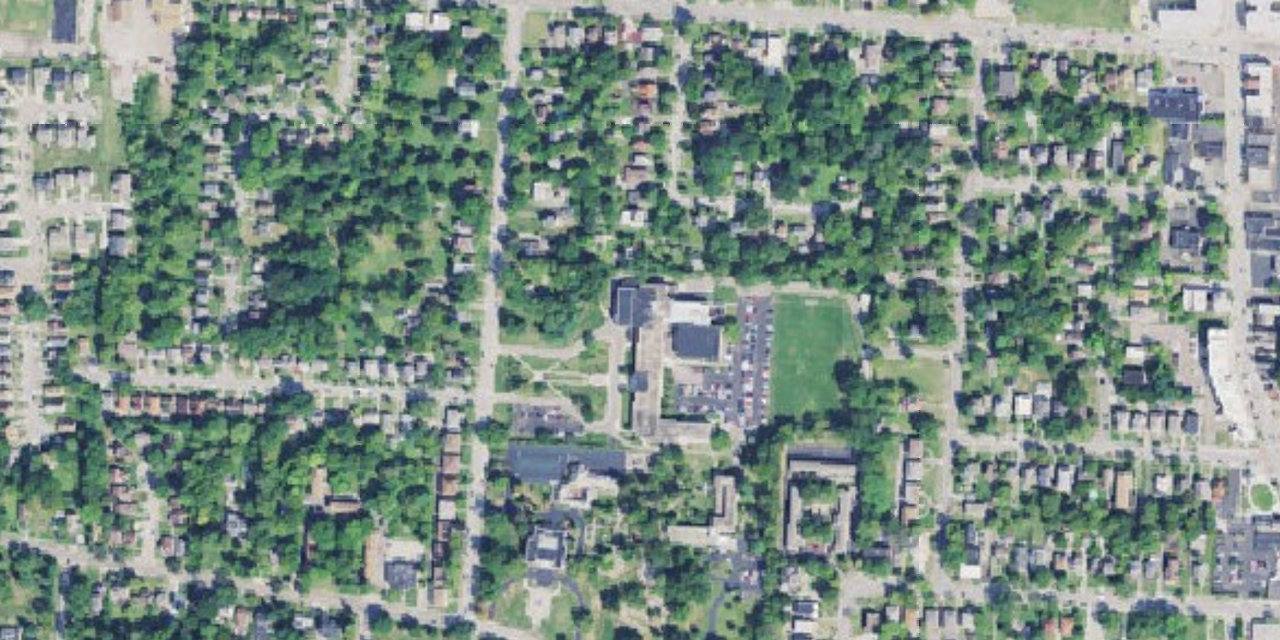 Aerial view of Mercy McAuley High School