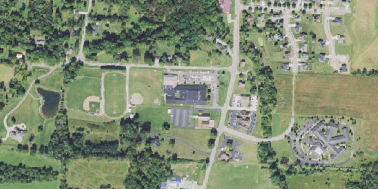 Aerial view of William V. Fisher Catholic High School