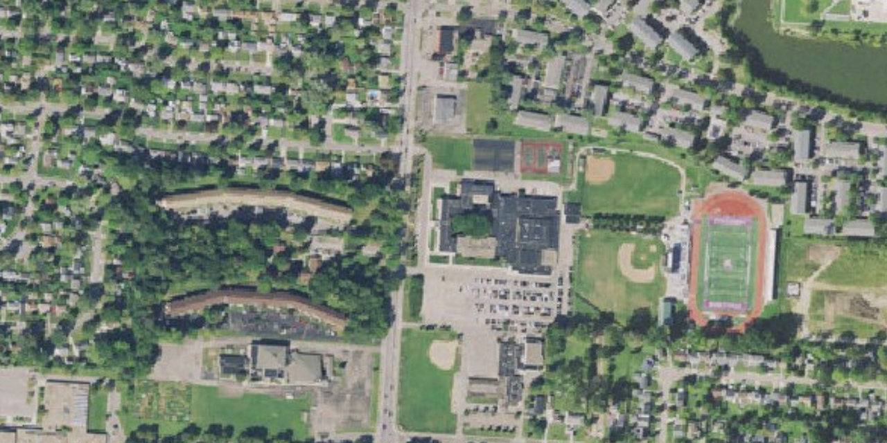 Aerial view of St. Francis De Sales High School