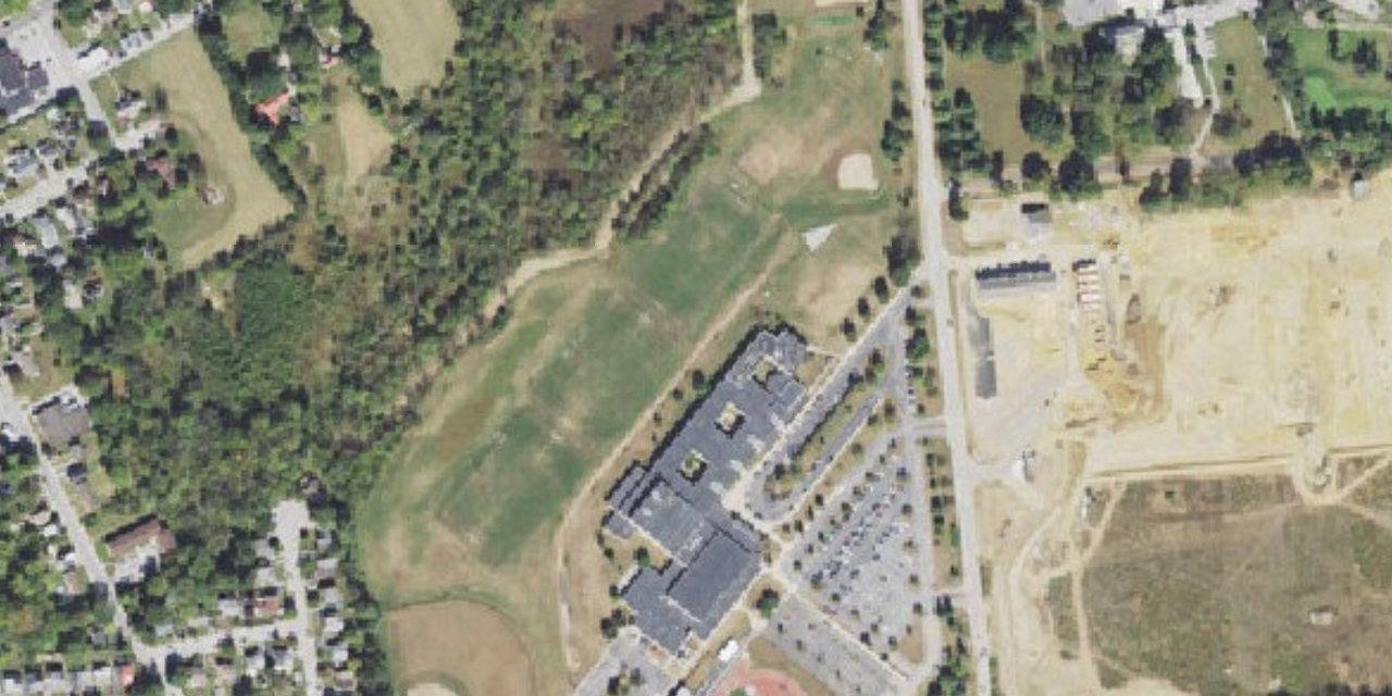 Aerial view of Bishop Shanahan High School
